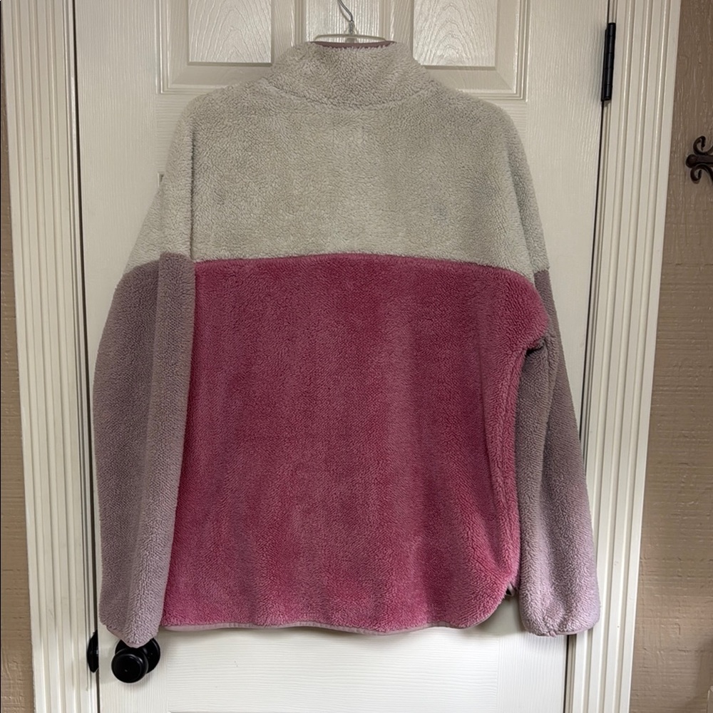 Time and Tru Pink, lavender and cream Teddy Jacket Cozy and Stylish - Picture 11 of 11